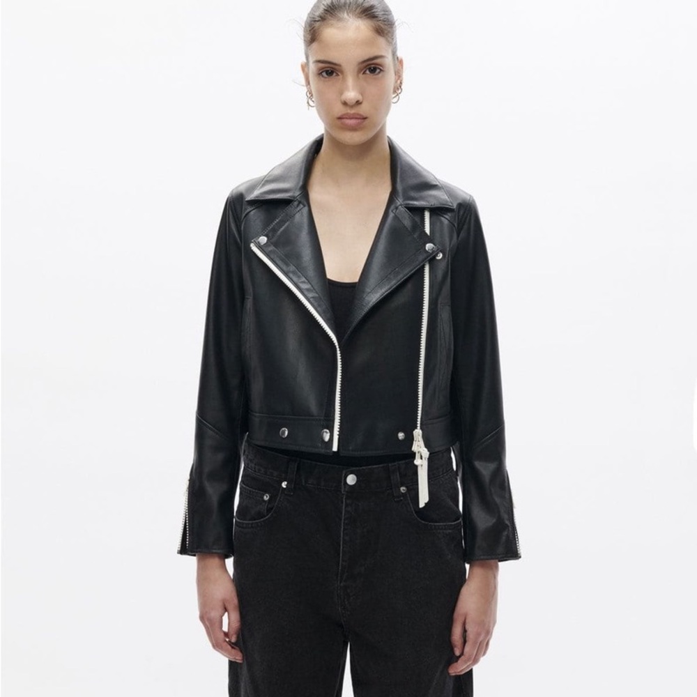 Shoreditch Ski Club Vyner Leather Biker Jacket
